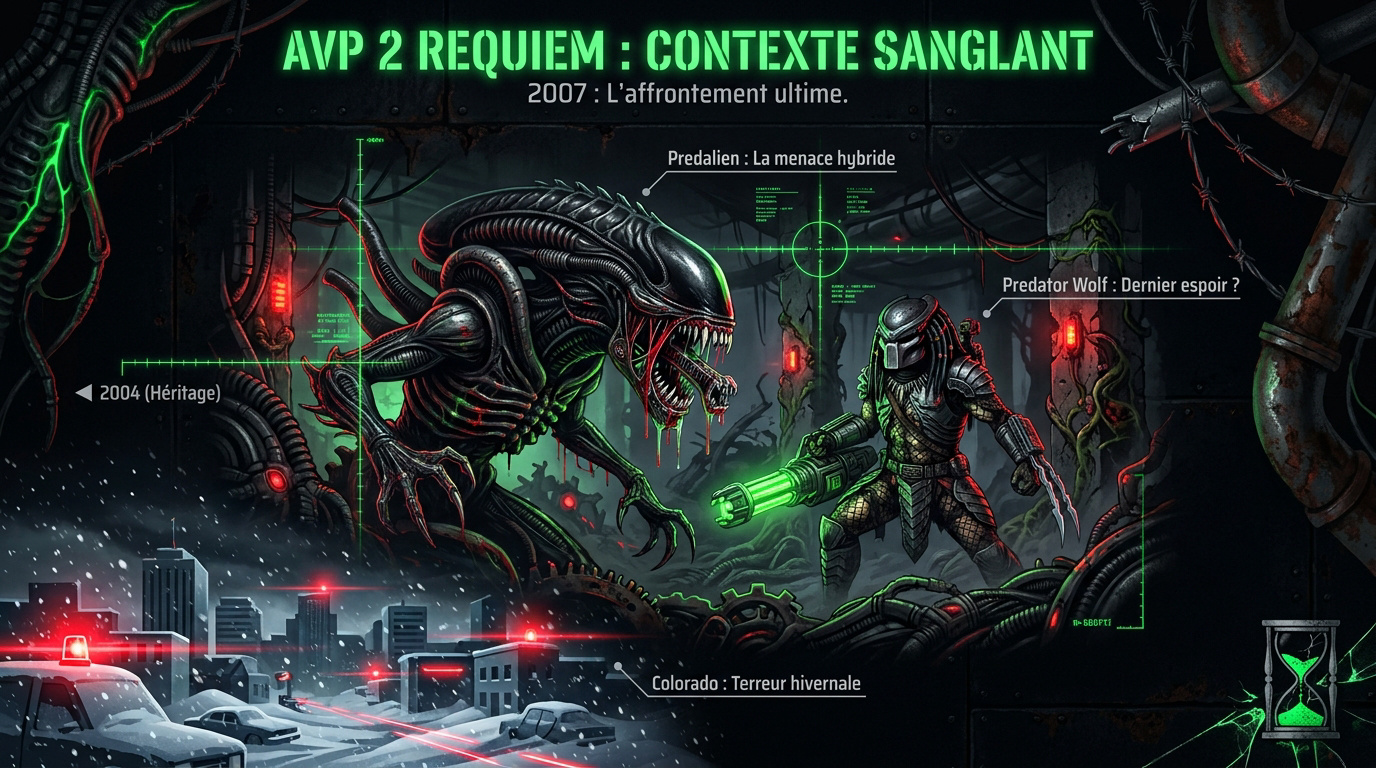 Combat nocturne entre un Predator et un Alien dans une forêt du Colorado