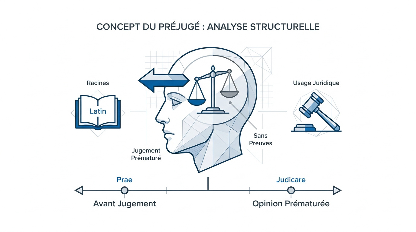 Analyse conceptuelle et structurelle du verbe préjuger et des biais cognitifs associés