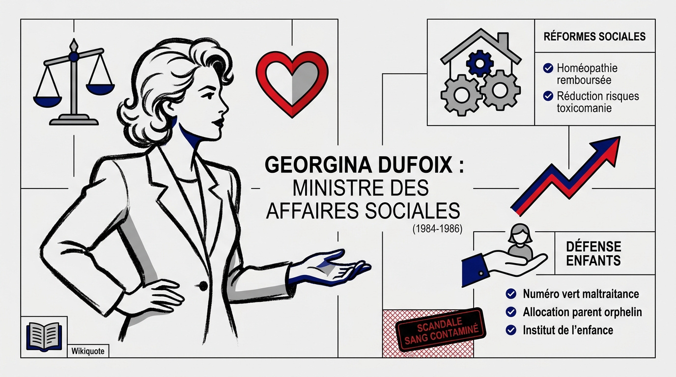 Portrait de Georgina Dufoix, ministre des Affaires sociales sous Mitterrand