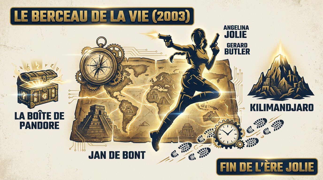 Lara Croft explorant des ruines anciennes dans le Berceau de la Vie