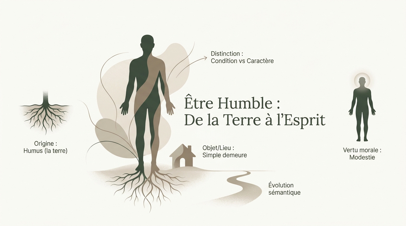 Illustration de l'humilité liant la terre à l'esprit