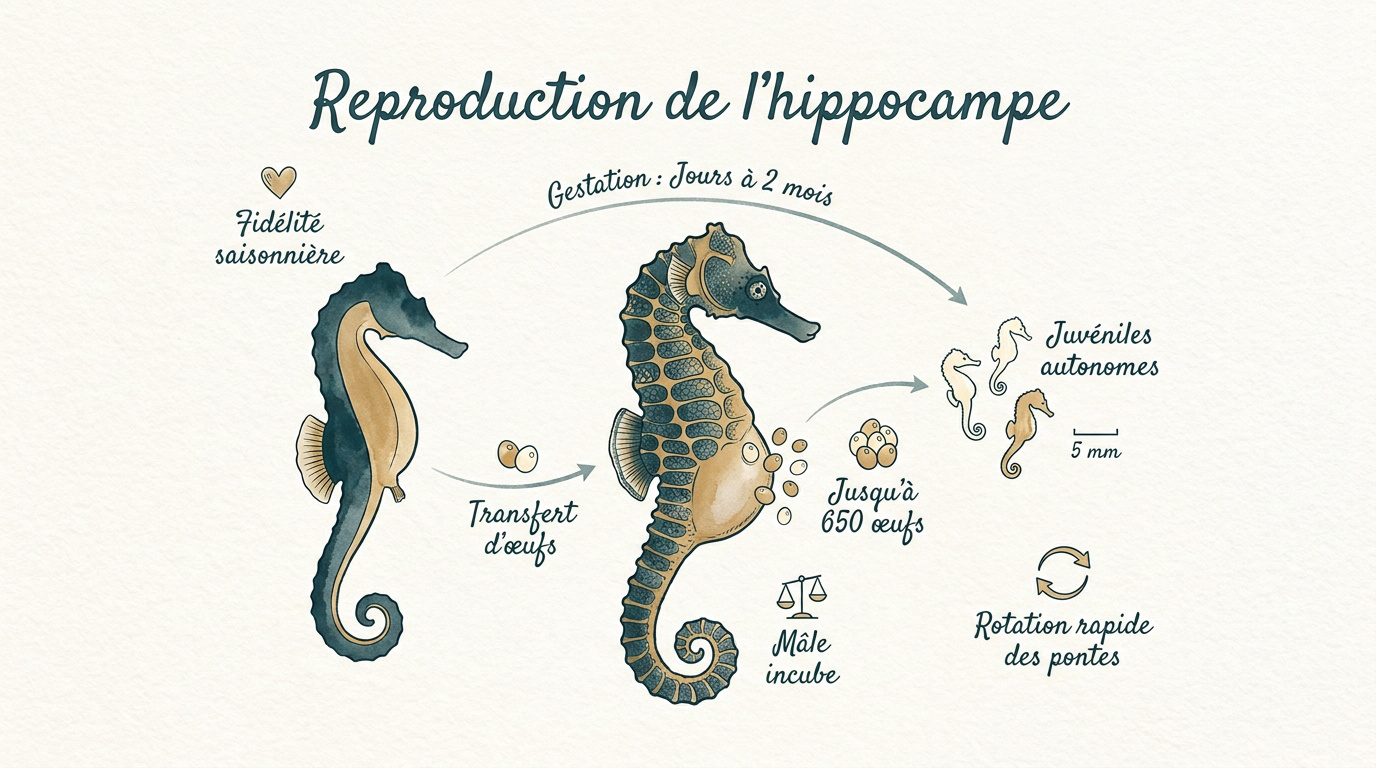 Couple d'hippocampes en pleine parade nuptiale