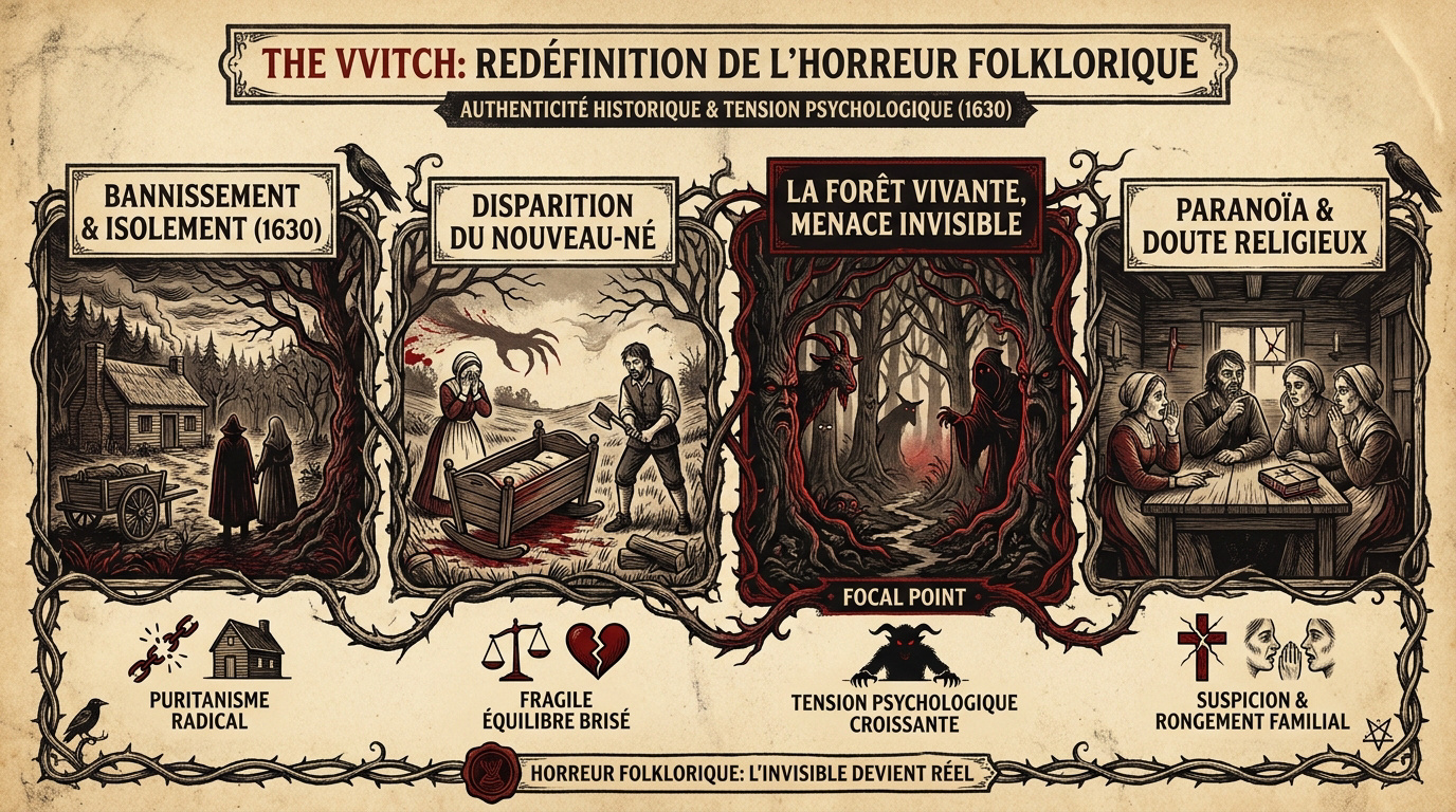 Anya Taylor-Joy dans le film d'horreur folk The Witch en Nouvelle-Angleterre