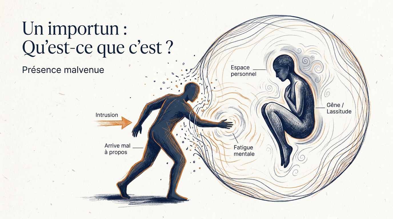 Illustration d'une personne importune dérangeant quelqu'un en plein travail