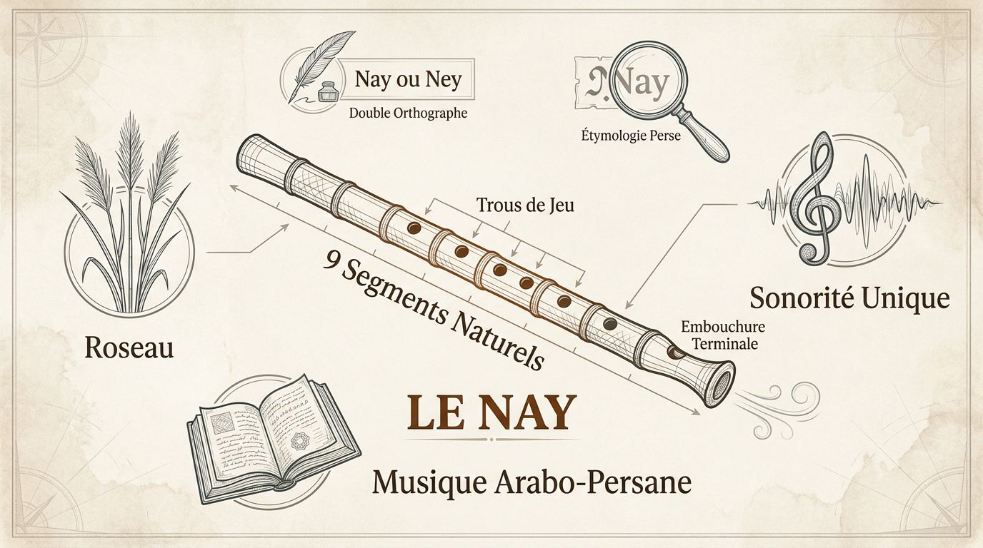 Infographie montrant la structure en neuf segments du nay