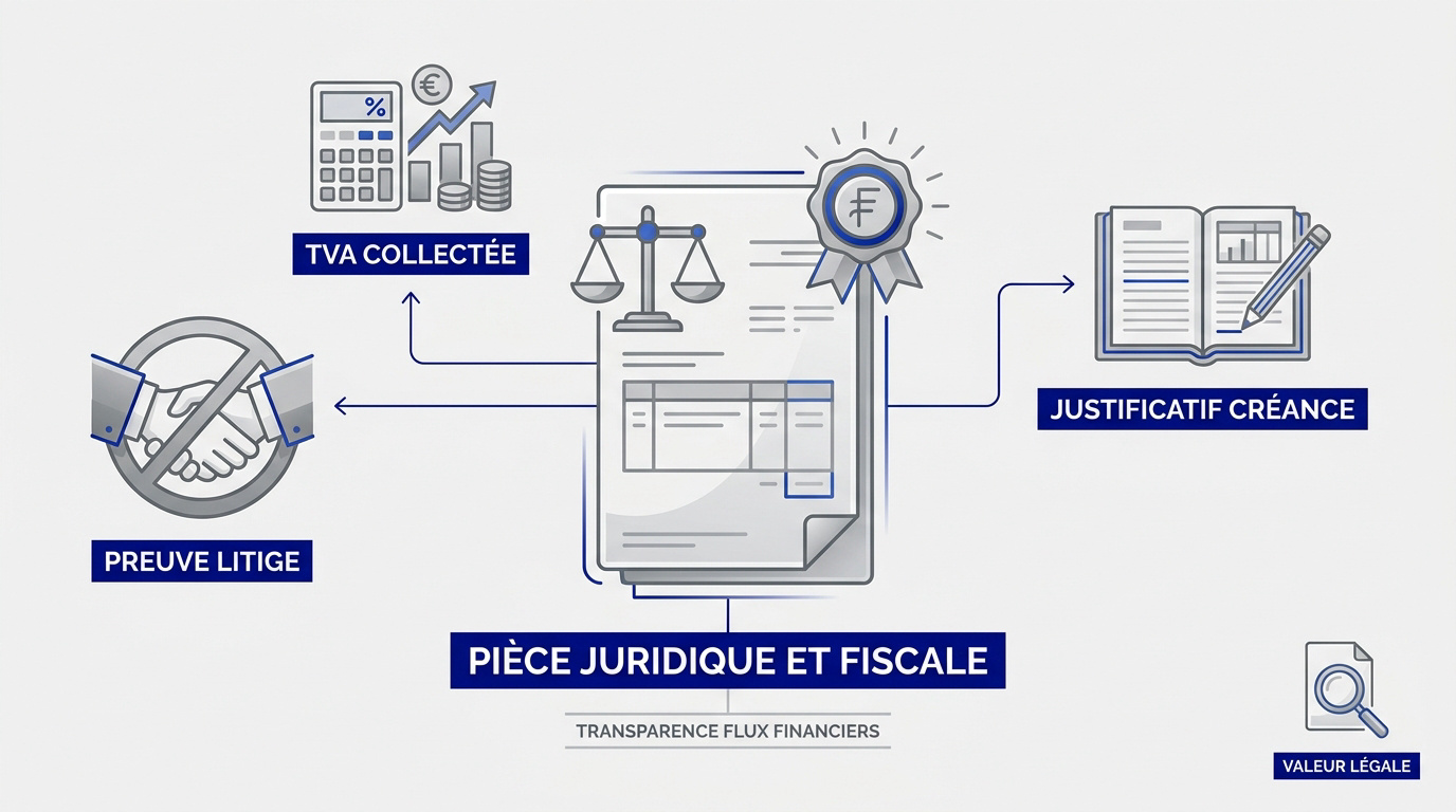 Illustration des flux financiers et des pièces comptables juridiques et fiscales