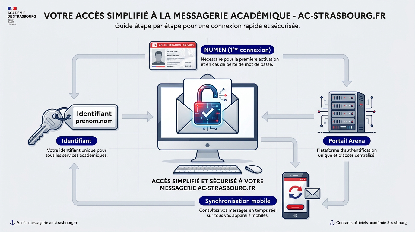 Interface de connexion à la messagerie académique de Strasbourg
