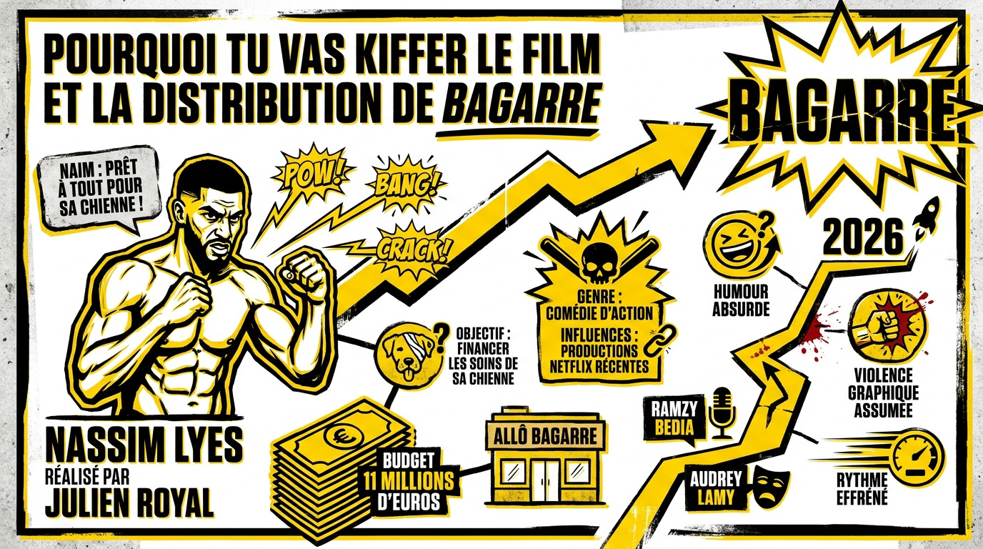 Affiche du film Bagarre avec Nassim Lyes en plein combat