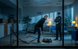 Un homme surpris en plein cambriolage par un vigile dans une banque.