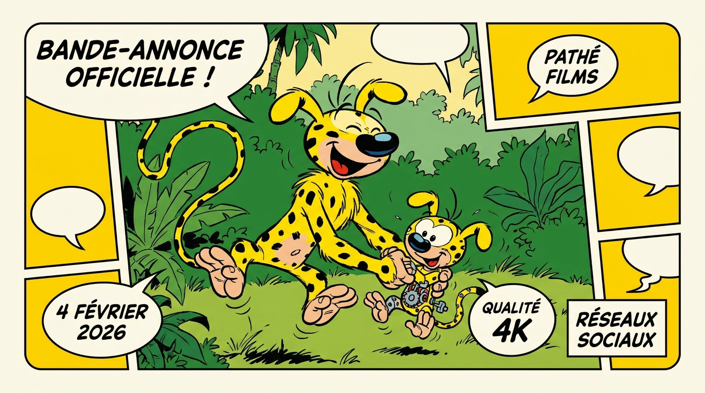 Affiche officielle du film Marsupilami de Philippe Lacheau avec le bébé Marsupilami