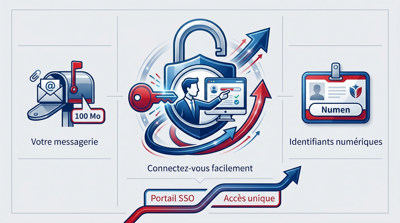 Interface de connexion sécurisée au portail SSO de l'académie de Caen
