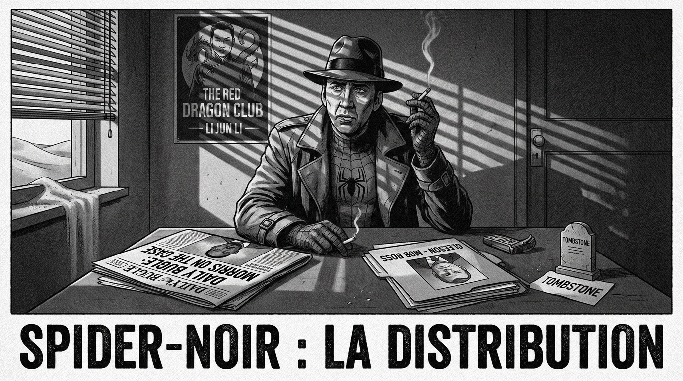 Nicolas Cage et le casting de la série Spider-Noir dans un style film noir