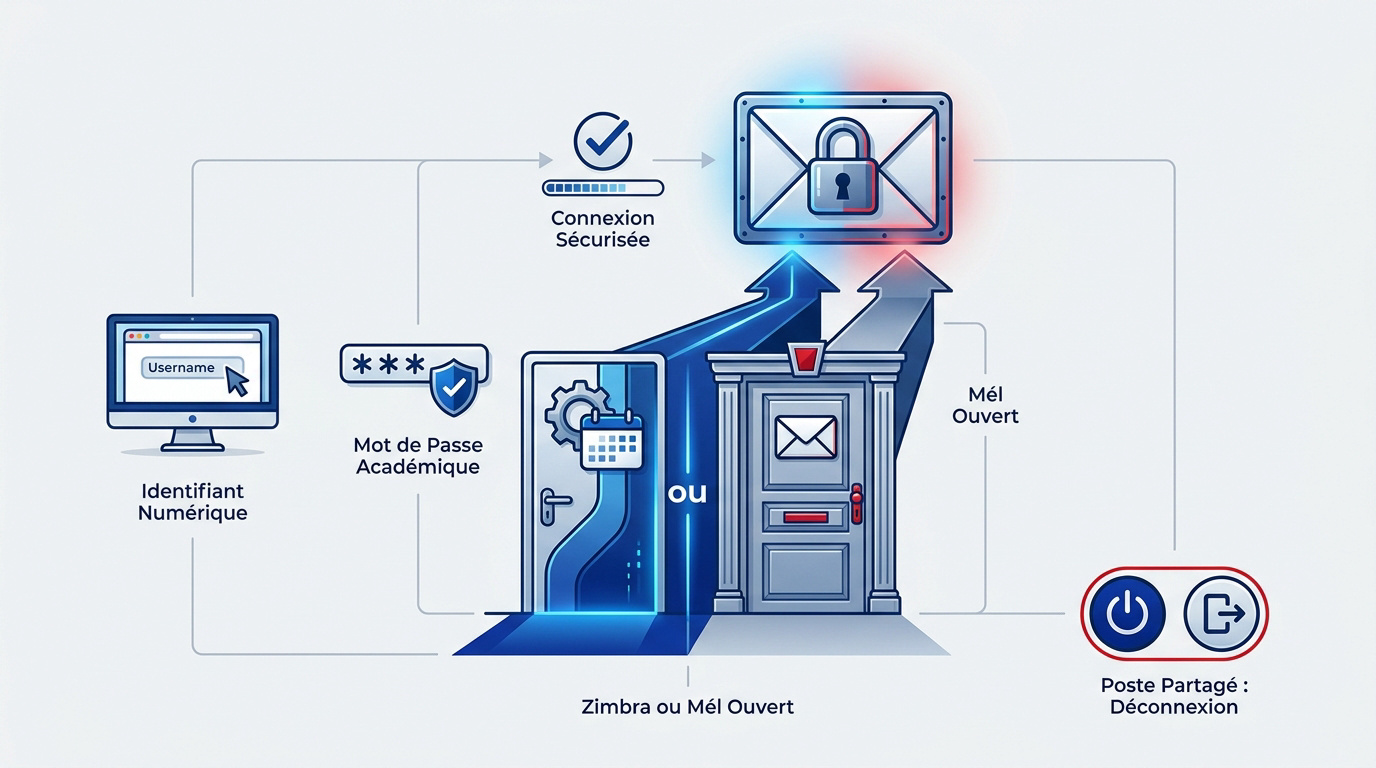 Interface de connexion sécurisée au webmail ac mail normandie