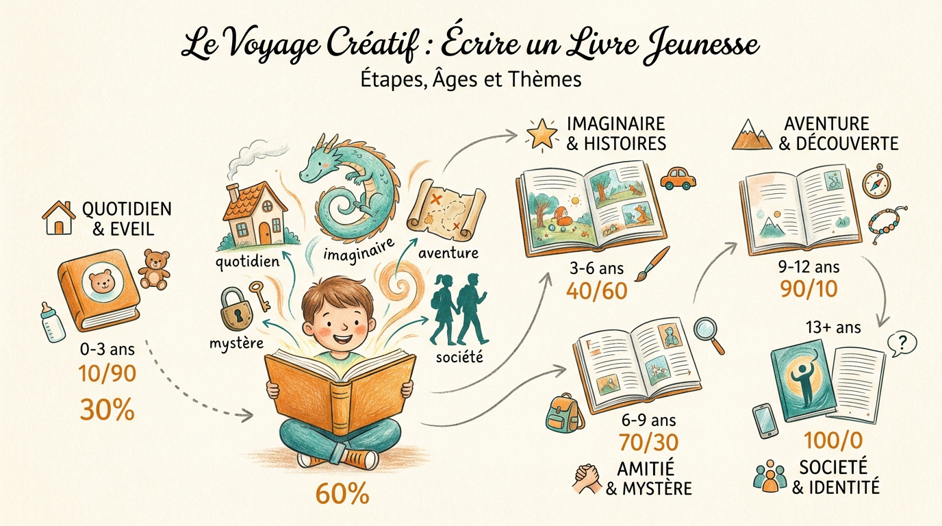 Un illustrateur et un auteur travaillant ensemble sur un livre pour enfants coloré