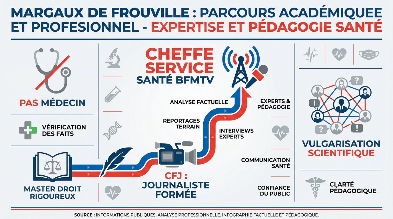 Margaux de Frouville expliquant des concepts de santé sur un plateau de télévision